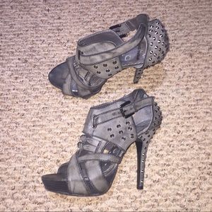 Grey Studded Heels